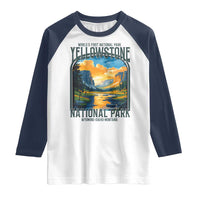 Yellowstone National Park Raglan Shirt Worlds First NP Retro Vintage Graphic