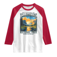 Yellowstone National Park Raglan Shirt Worlds First NP Retro Vintage Graphic
