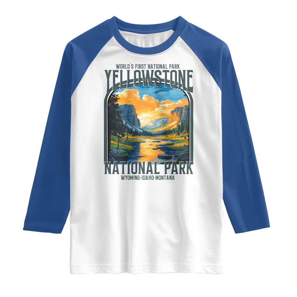 Yellowstone National Park Raglan Shirt Worlds First NP Retro Vintage Graphic