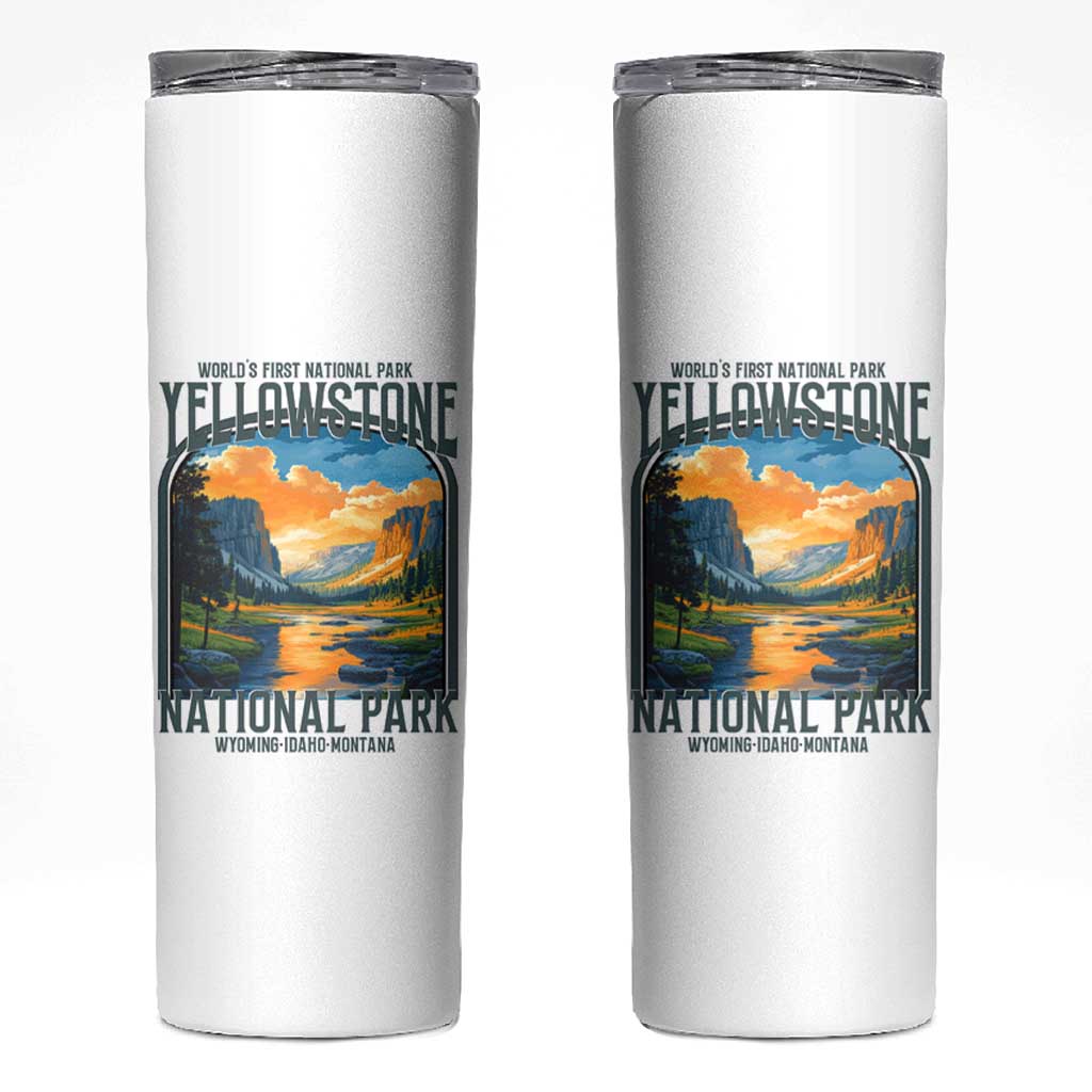 Yellowstone National Park Skinny Tumbler Worlds First NP Retro Vintage Graphic