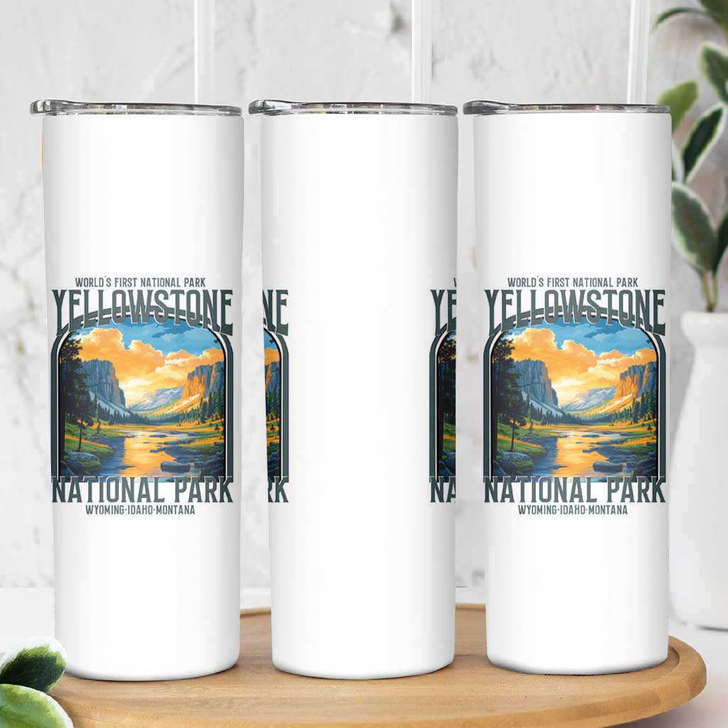 Yellowstone National Park Skinny Tumbler Worlds First NP Retro Vintage Graphic