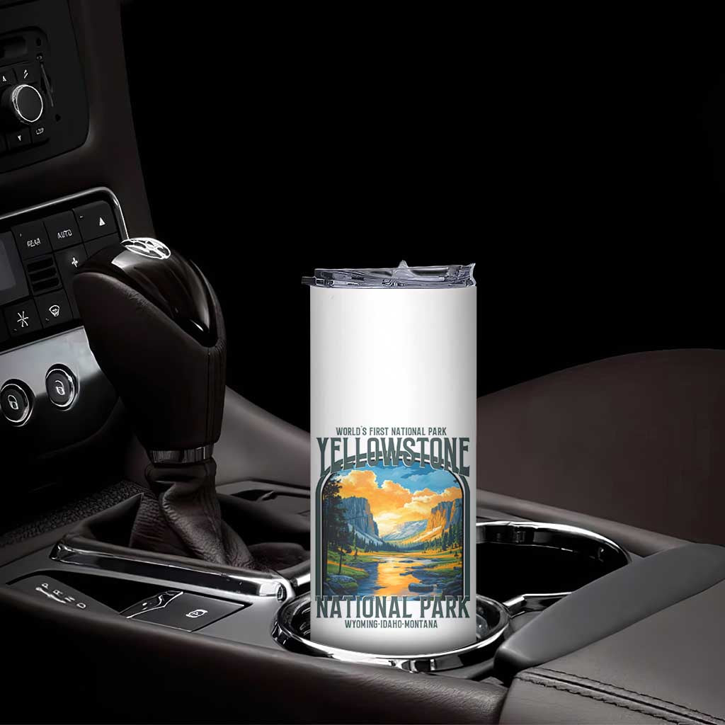 Yellowstone National Park Skinny Tumbler Worlds First NP Retro Vintage Graphic