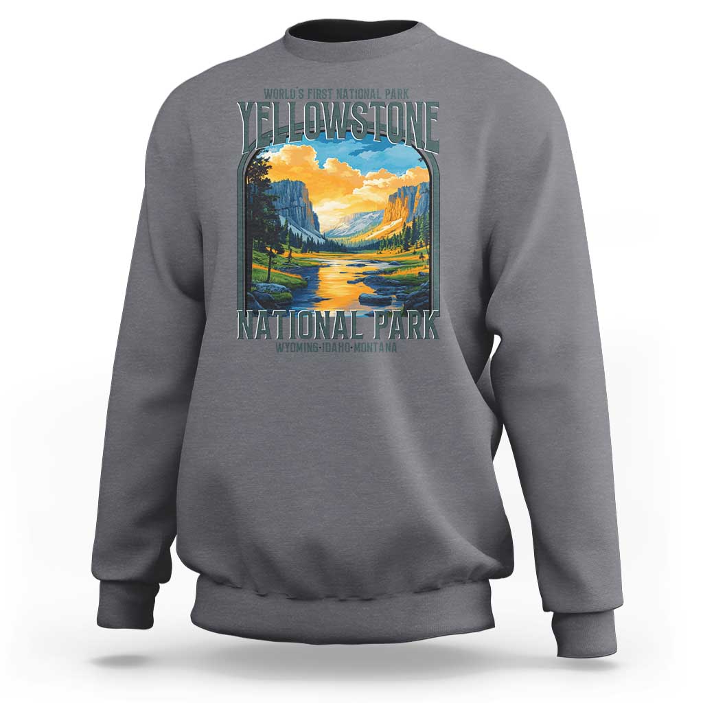 Yellowstone National Park Sweatshirt Worlds First NP Retro Vintage Graphic