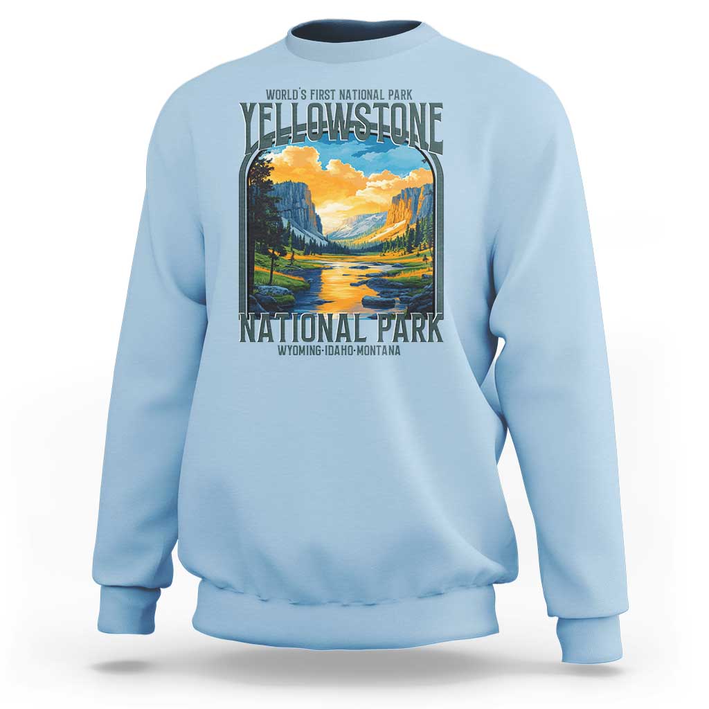 Yellowstone National Park Sweatshirt Worlds First NP Retro Vintage Graphic
