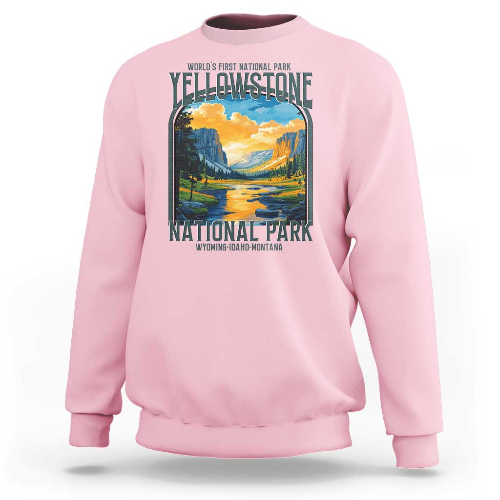 Yellowstone National Park Sweatshirt Worlds First NP Retro Vintage Graphic
