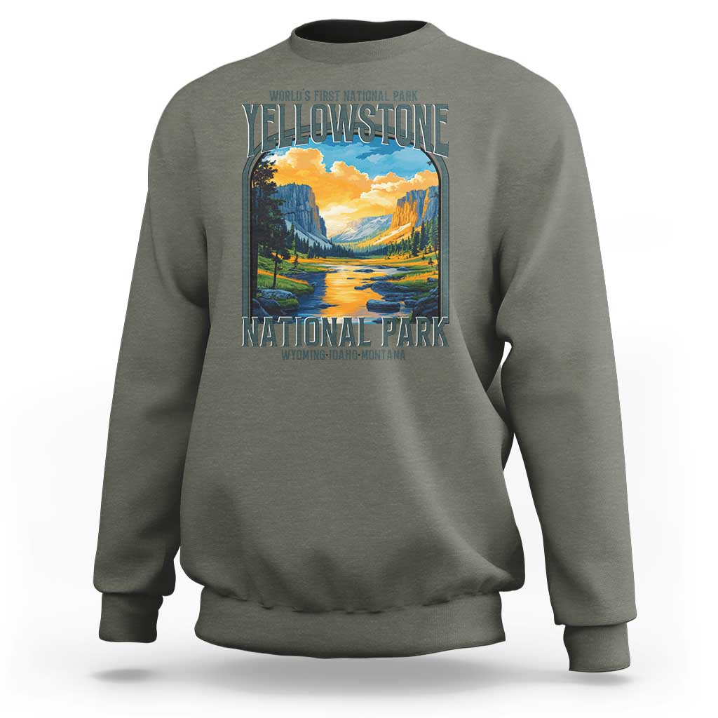 Yellowstone National Park Sweatshirt Worlds First NP Retro Vintage Graphic