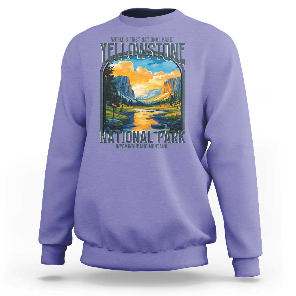 Yellowstone National Park Sweatshirt Worlds First NP Retro Vintage Graphic