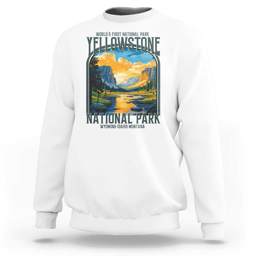 Yellowstone National Park Sweatshirt Worlds First NP Retro Vintage Graphic