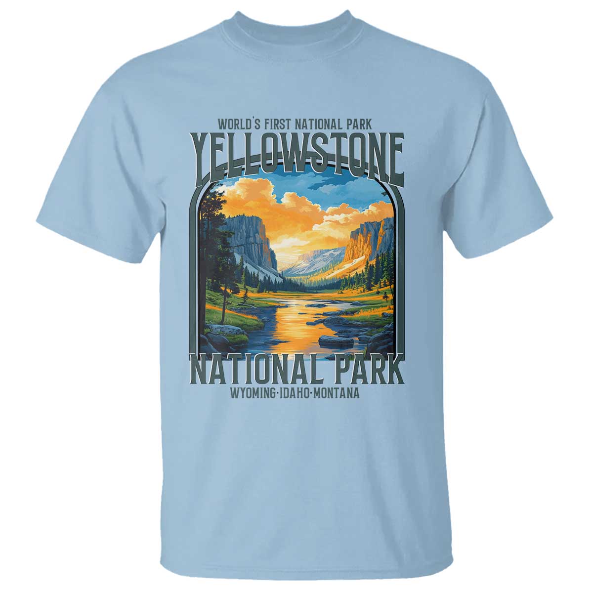 Yellowstone National Park T Shirt Worlds First NP Retro Vintage Graphic