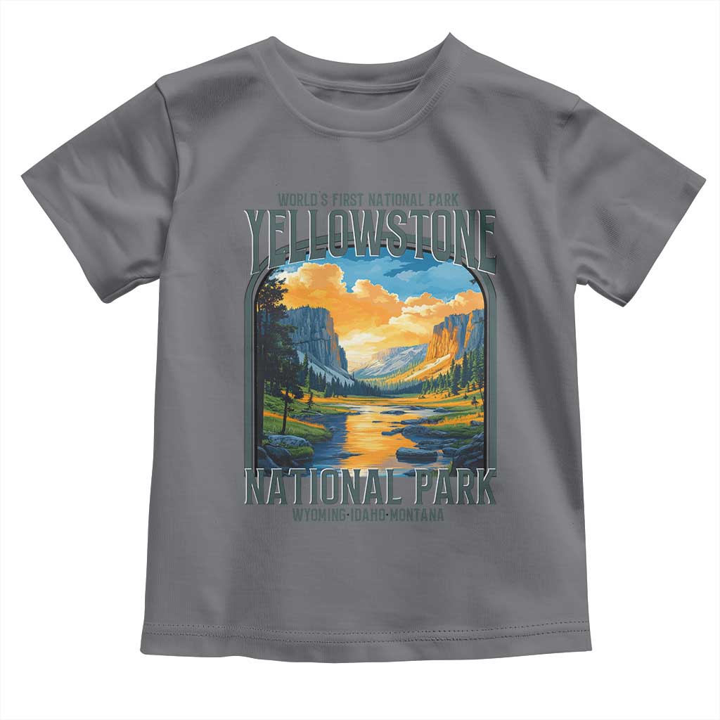 Yellowstone National Park Toddler T Shirt Worlds First NP Retro Vintage Graphic