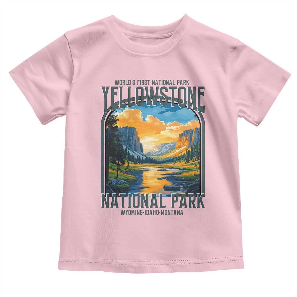 Yellowstone National Park Toddler T Shirt Worlds First NP Retro Vintage Graphic