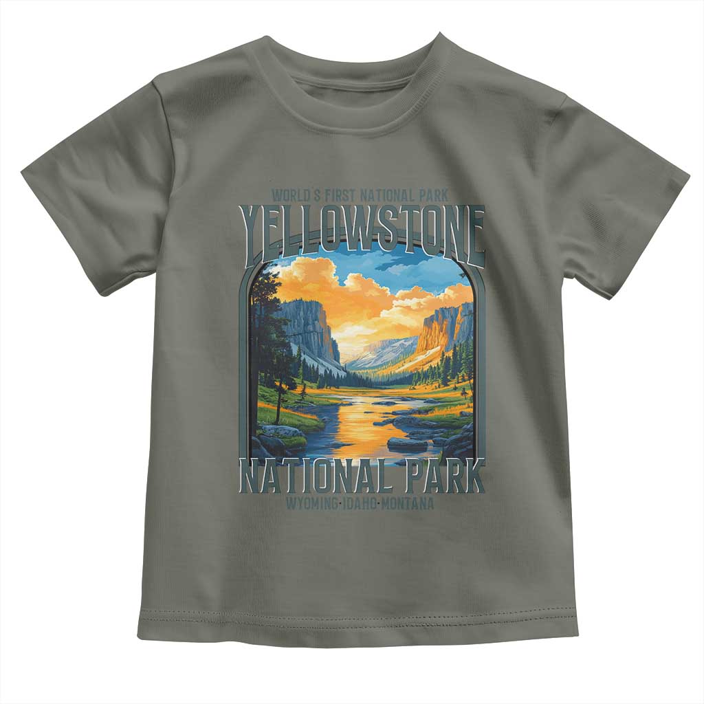 Yellowstone National Park Toddler T Shirt Worlds First NP Retro Vintage Graphic