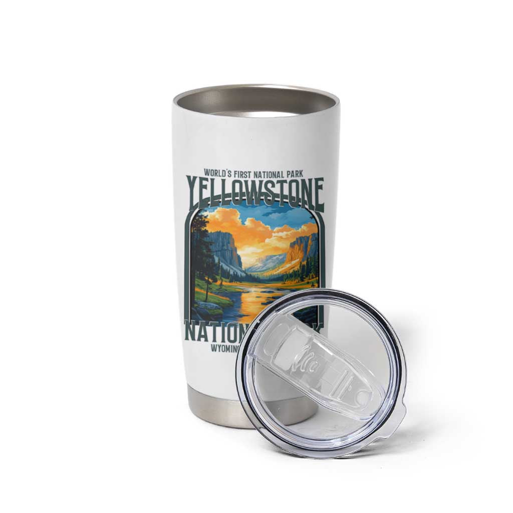 Yellowstone National Park Tumbler Cup Worlds First NP Retro Vintage Graphic