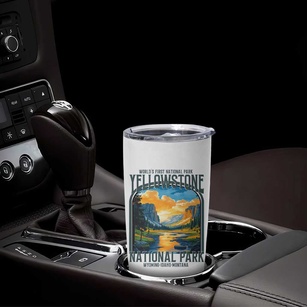 Yellowstone National Park Tumbler Cup Worlds First NP Retro Vintage Graphic
