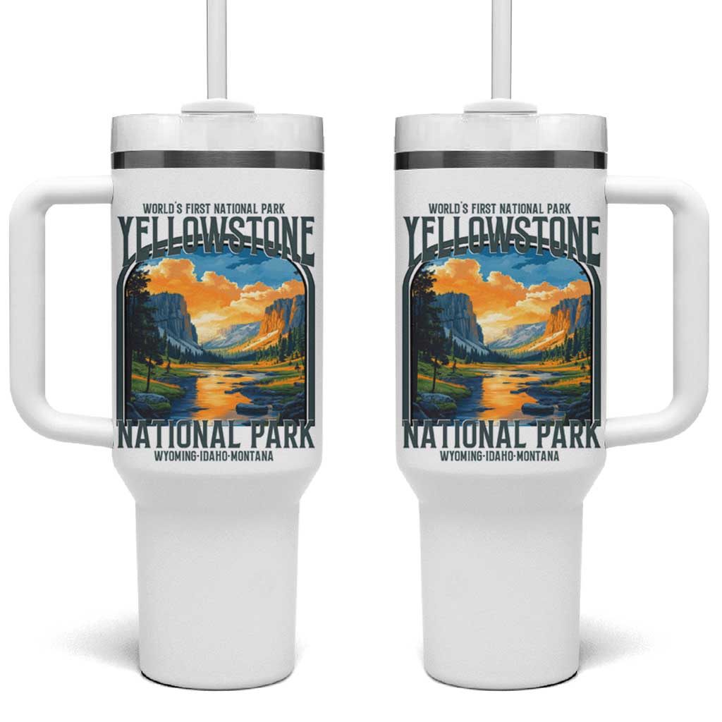 Yellowstone National Park Tumbler With Handle Worlds First NP Retro Vintage Graphic