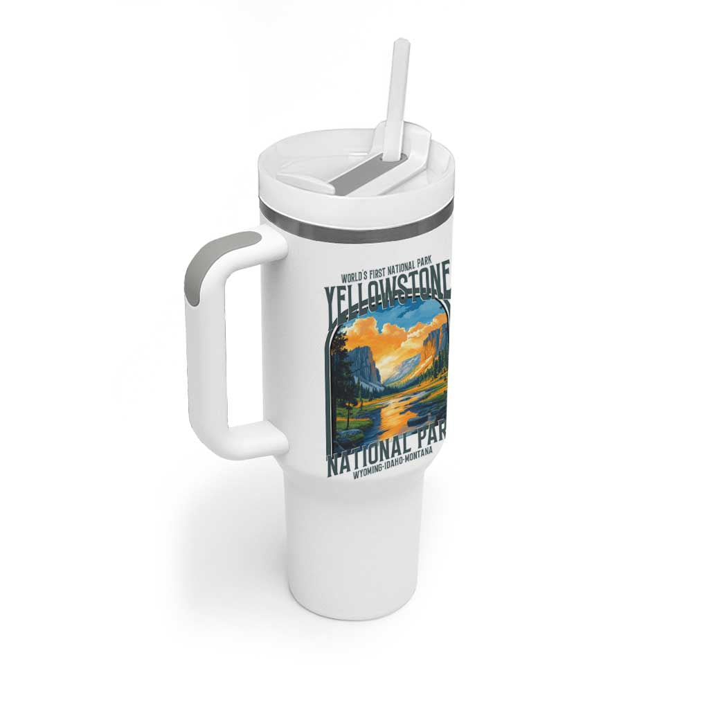 Yellowstone National Park Tumbler With Handle Worlds First NP Retro Vintage Graphic