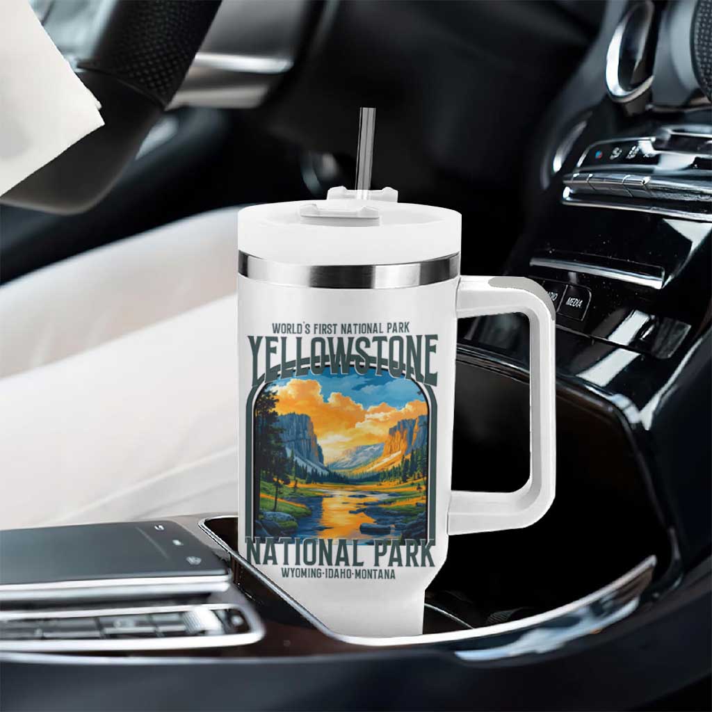 Yellowstone National Park Tumbler With Handle Worlds First NP Retro Vintage Graphic