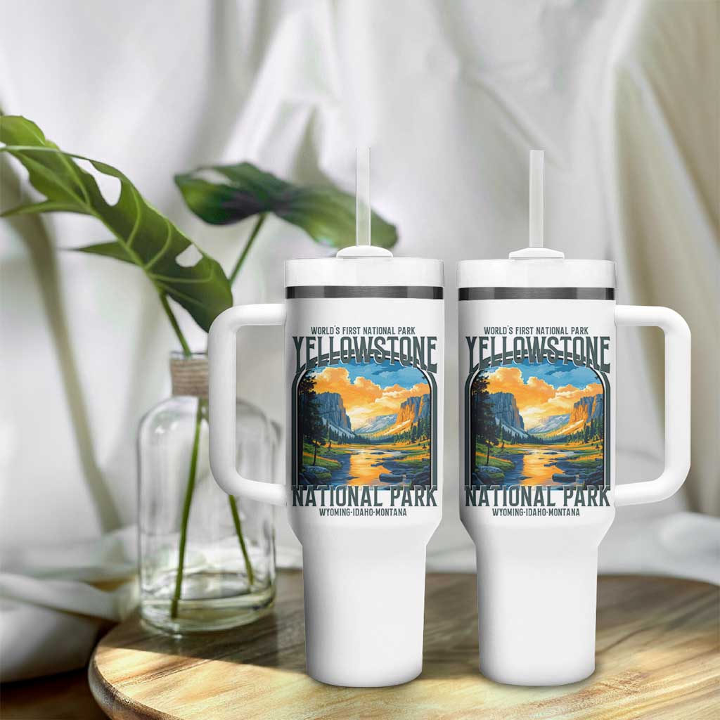 Yellowstone National Park Tumbler With Handle Worlds First NP Retro Vintage Graphic