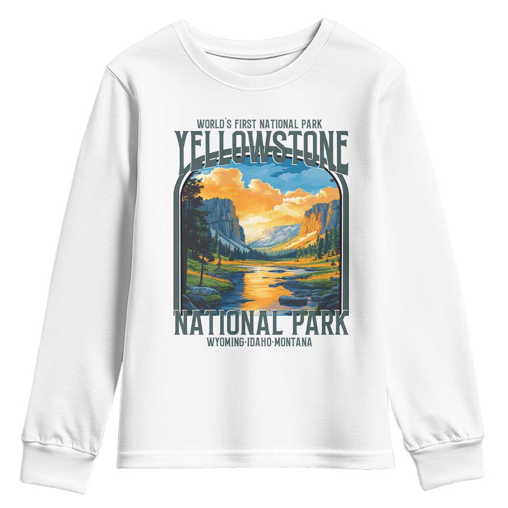 Yellowstone National Park Youth Sweatshirt Worlds First NP Retro Vintage Graphic
