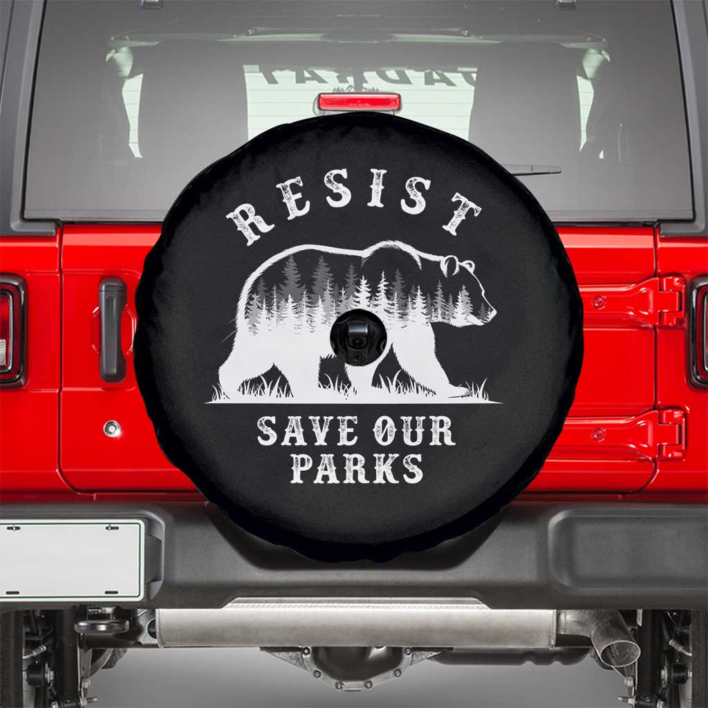 Resist Save Our Parks Spare Tire Cover Bear US National Parks Wildlife Nature