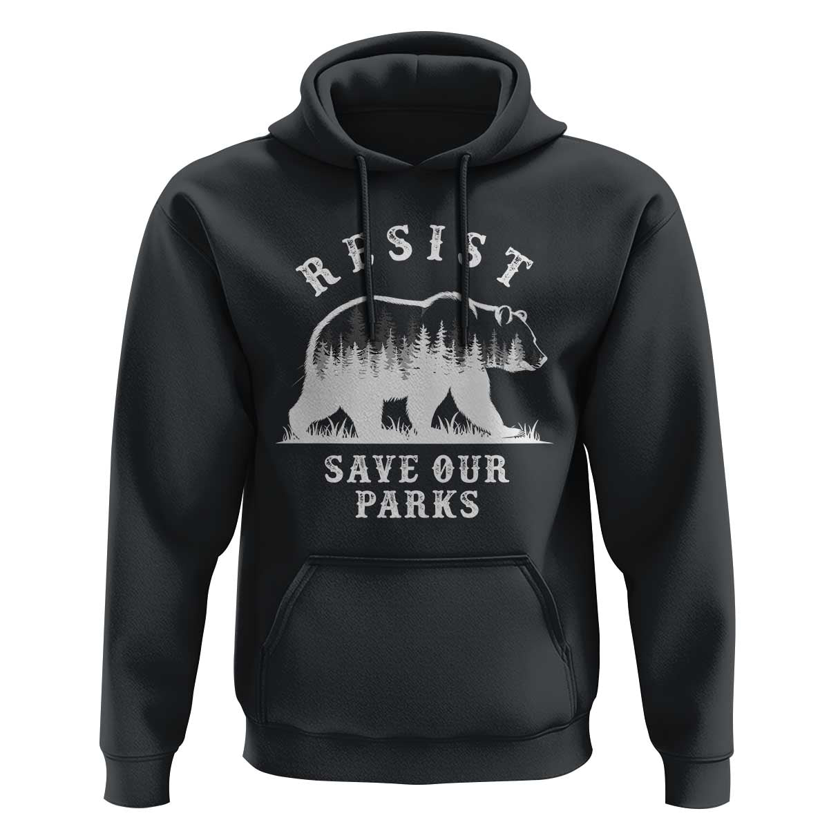Resist Save Our Parks Hoodie Bear US National Parks Wildlife Nature