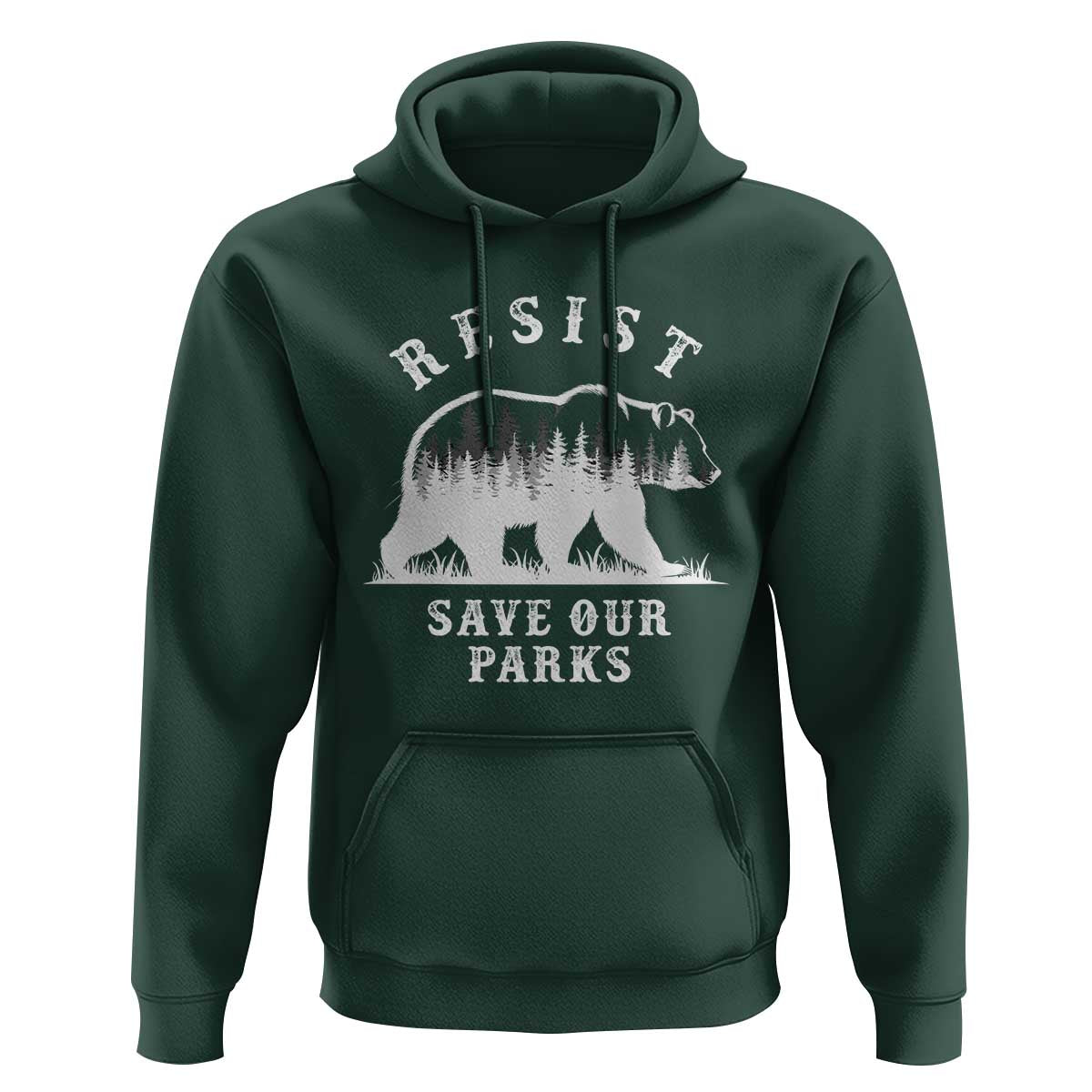 Resist Save Our Parks Hoodie Bear US National Parks Wildlife Nature
