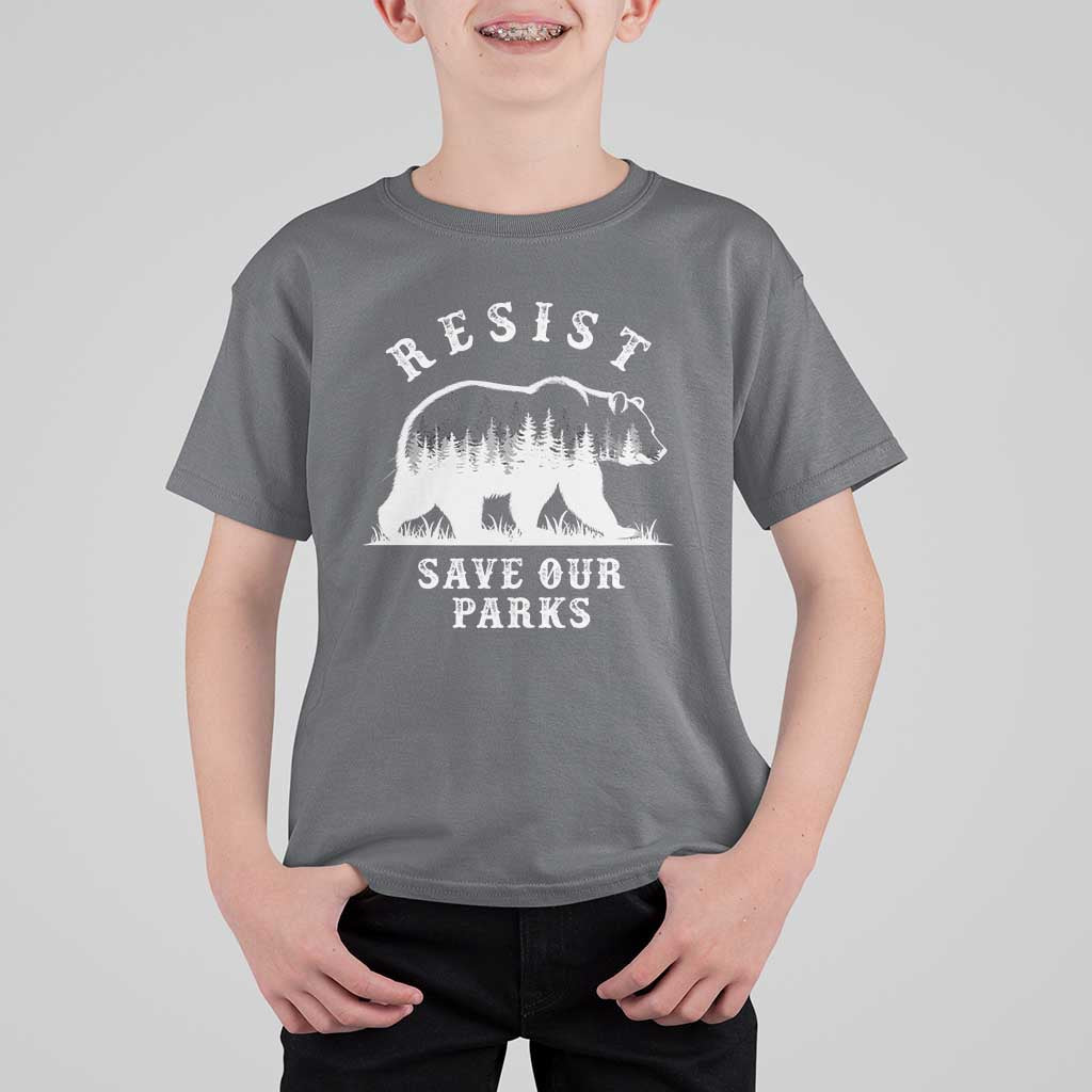 Resist Save Our Parks T Shirt For Kid Bear US National Parks Wildlife Nature