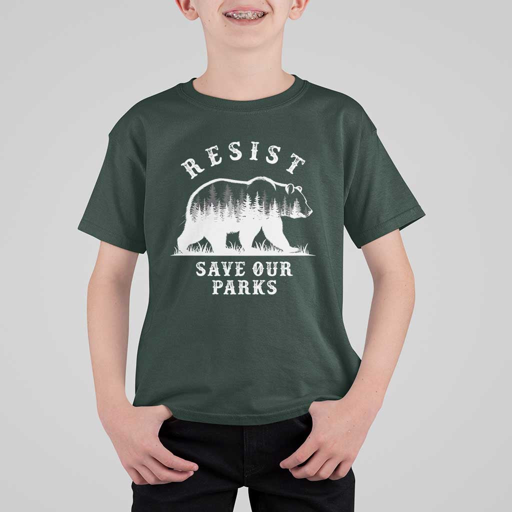 Resist Save Our Parks T Shirt For Kid Bear US National Parks Wildlife Nature