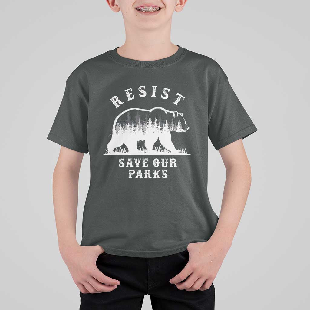 Resist Save Our Parks T Shirt For Kid Bear US National Parks Wildlife Nature