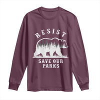 Resist Save Our Parks Long Sleeve Shirt Bear US National Parks Wildlife Nature