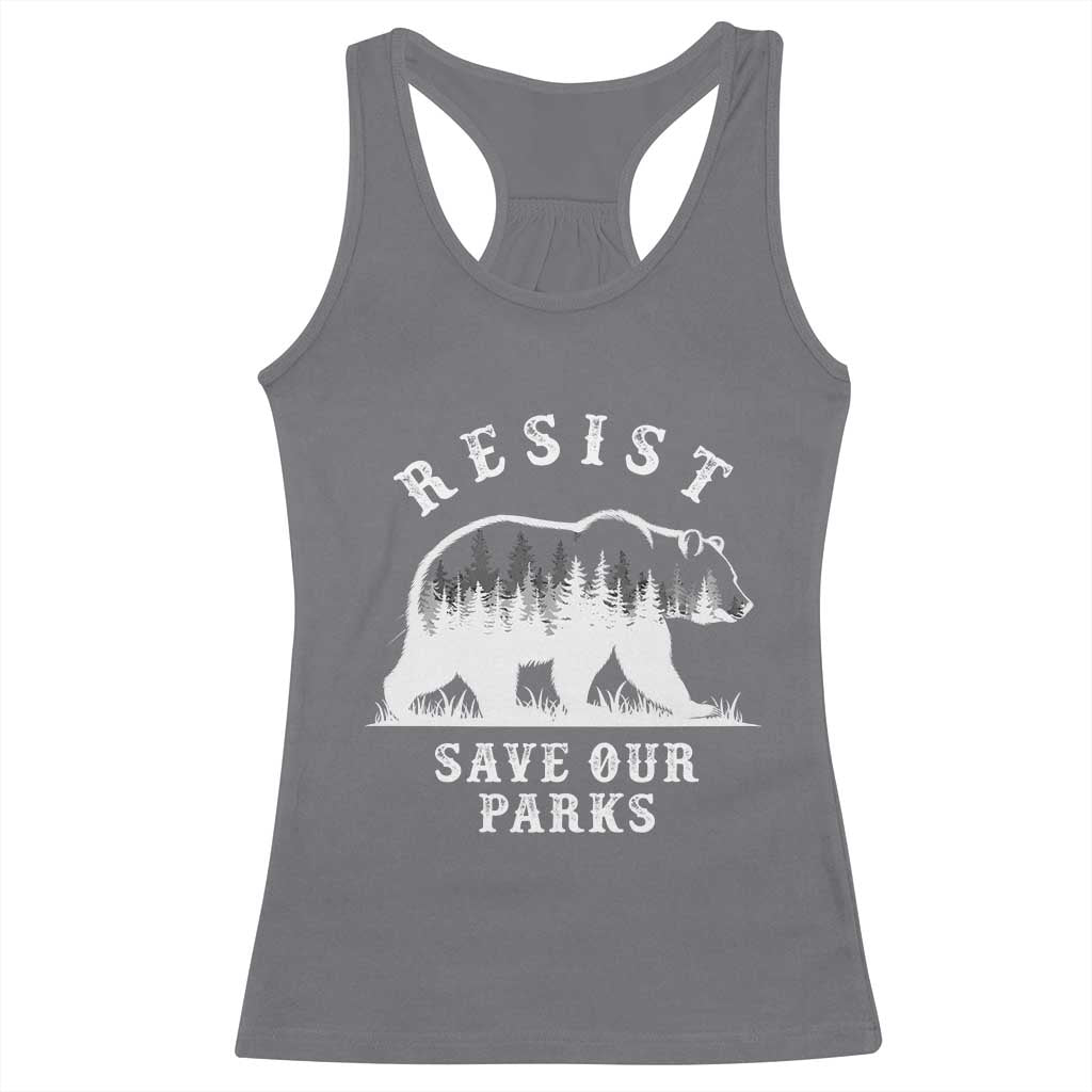 Resist Save Our Parks Racerback Tank Top Bear US National Parks Wildlife Nature