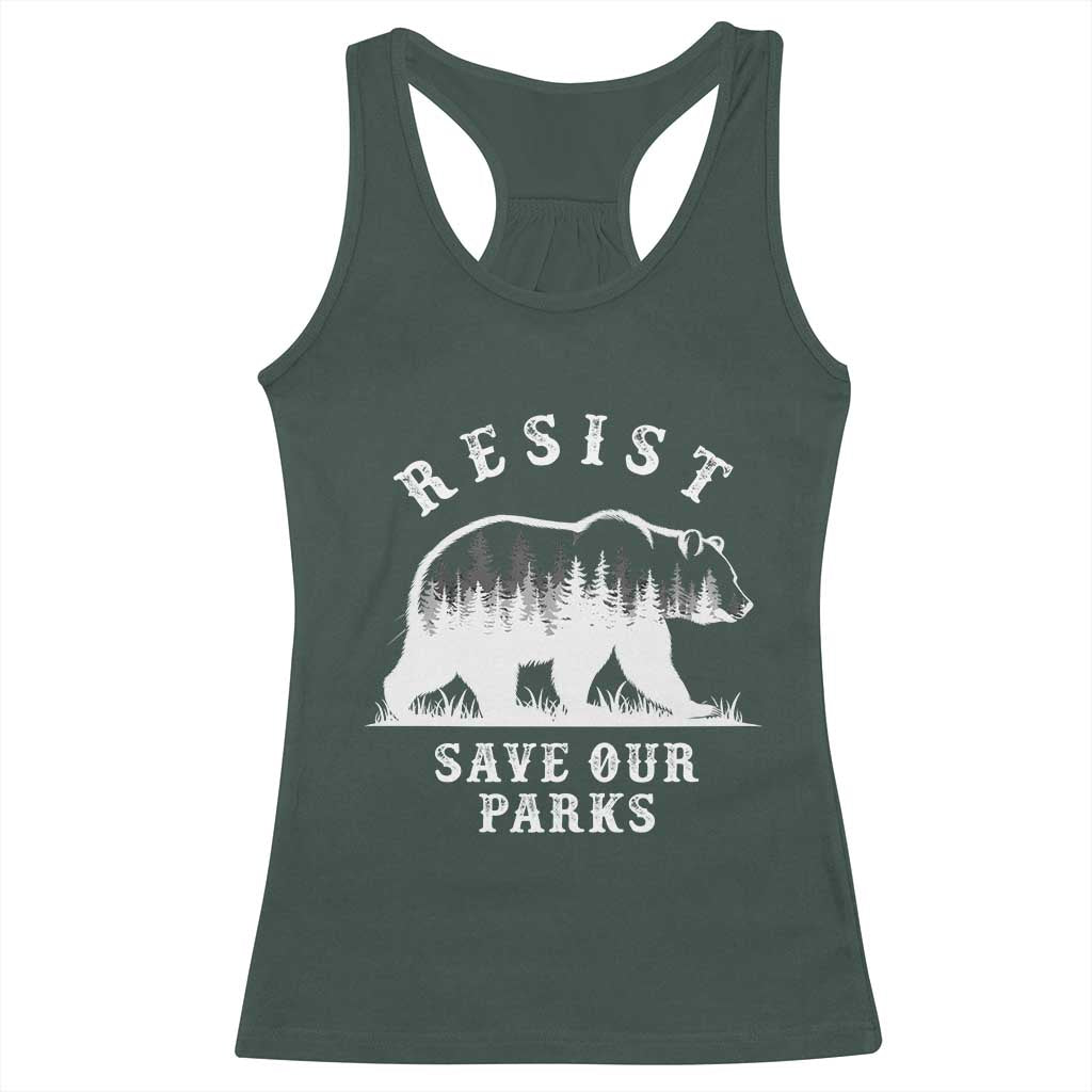 Resist Save Our Parks Racerback Tank Top Bear US National Parks Wildlife Nature