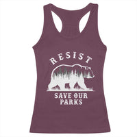 Resist Save Our Parks Racerback Tank Top Bear US National Parks Wildlife Nature