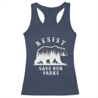 Resist Save Our Parks Racerback Tank Top Bear US National Parks Wildlife Nature