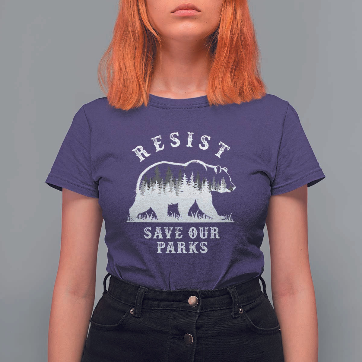 Resist Save Our Parks T Shirt For Women Bear US National Parks Wildlife Nature