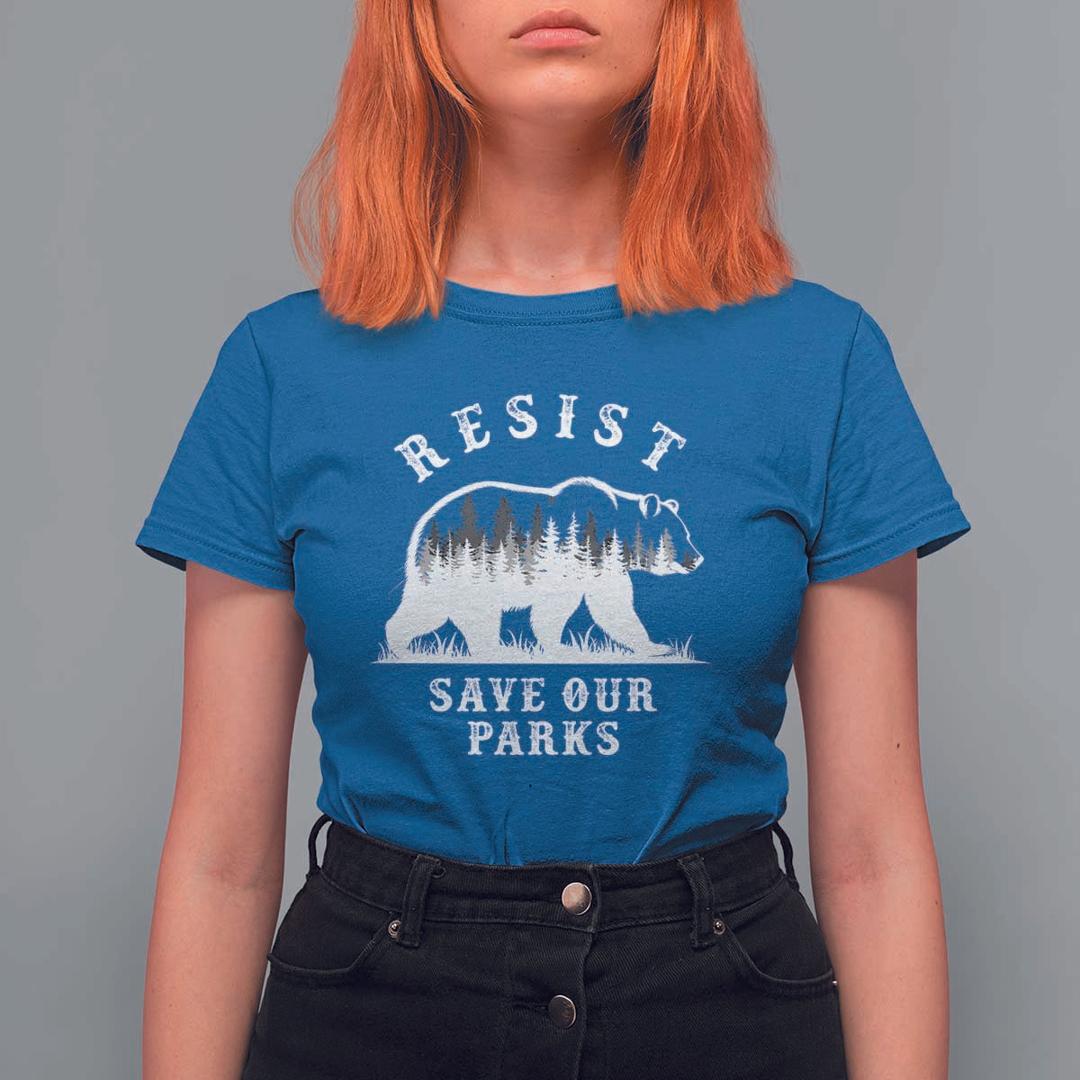 Resist Save Our Parks T Shirt For Women Bear US National Parks Wildlife Nature