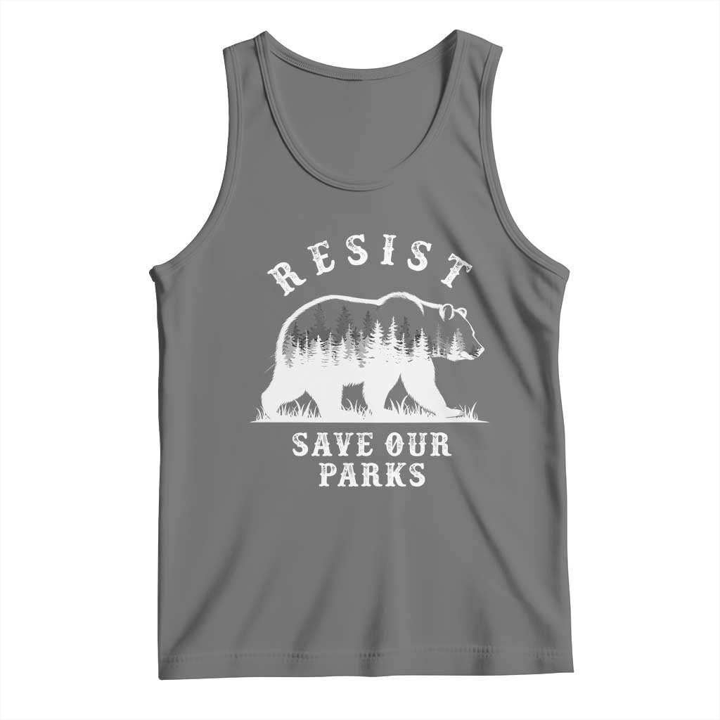 Resist Save Our Parks Tank Top Bear US National Parks Wildlife Nature