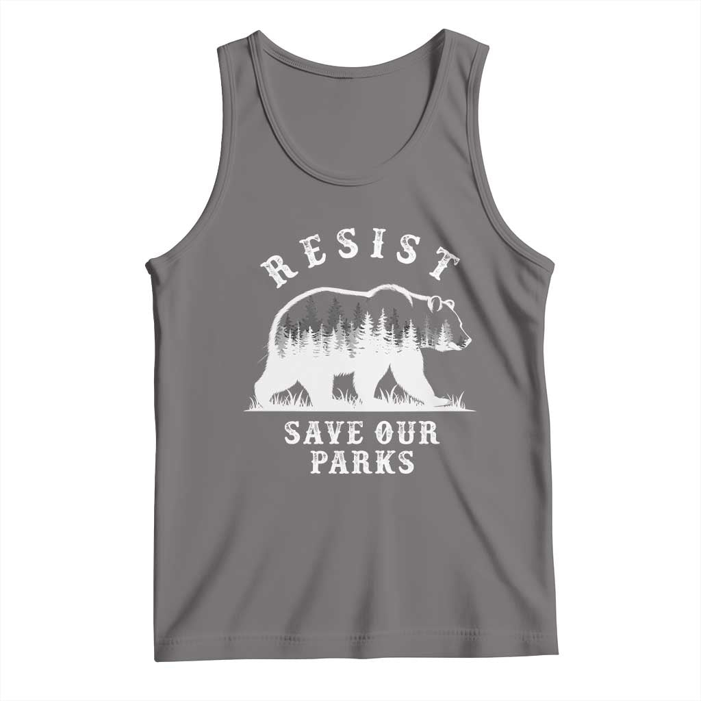 Resist Save Our Parks Tank Top Bear US National Parks Wildlife Nature