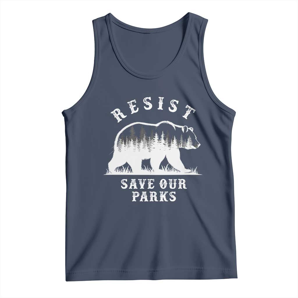 Resist Save Our Parks Tank Top Bear US National Parks Wildlife Nature