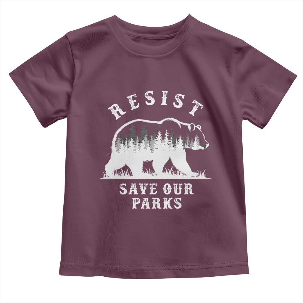 Resist Save Our Parks Toddler T Shirt Bear US National Parks Wildlife Nature