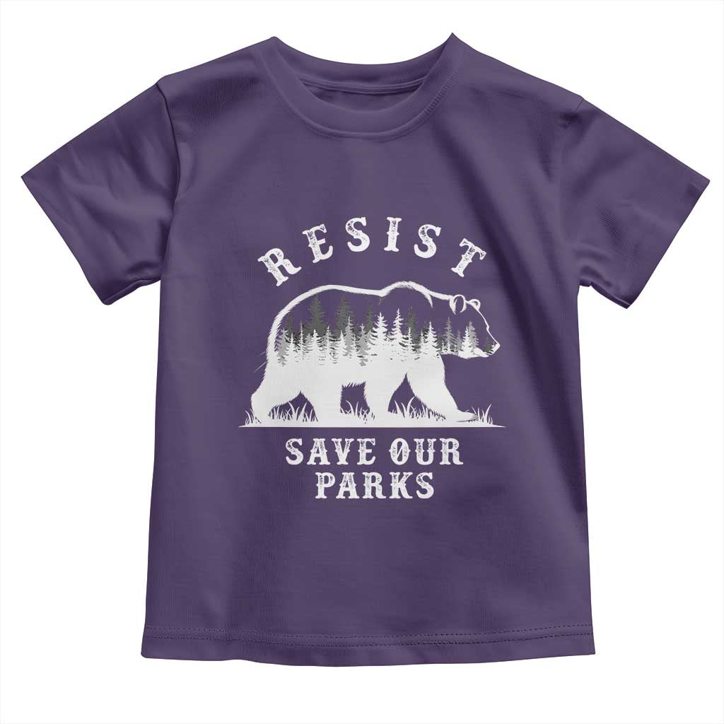 Resist Save Our Parks Toddler T Shirt Bear US National Parks Wildlife Nature