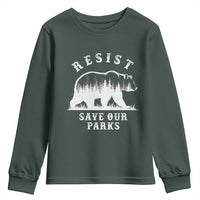 Resist Save Our Parks Youth Sweatshirt Bear US National Parks Wildlife Nature