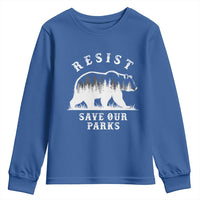 Resist Save Our Parks Youth Sweatshirt Bear US National Parks Wildlife Nature