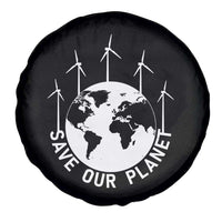 Save Our Planet Spare Tire Cover Wind Power Electricity Earth Day 2025