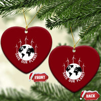 Save Our Planet Ceramic Ornament Wind Power Electricity Earth Day 2025 - Wonder Print Shop