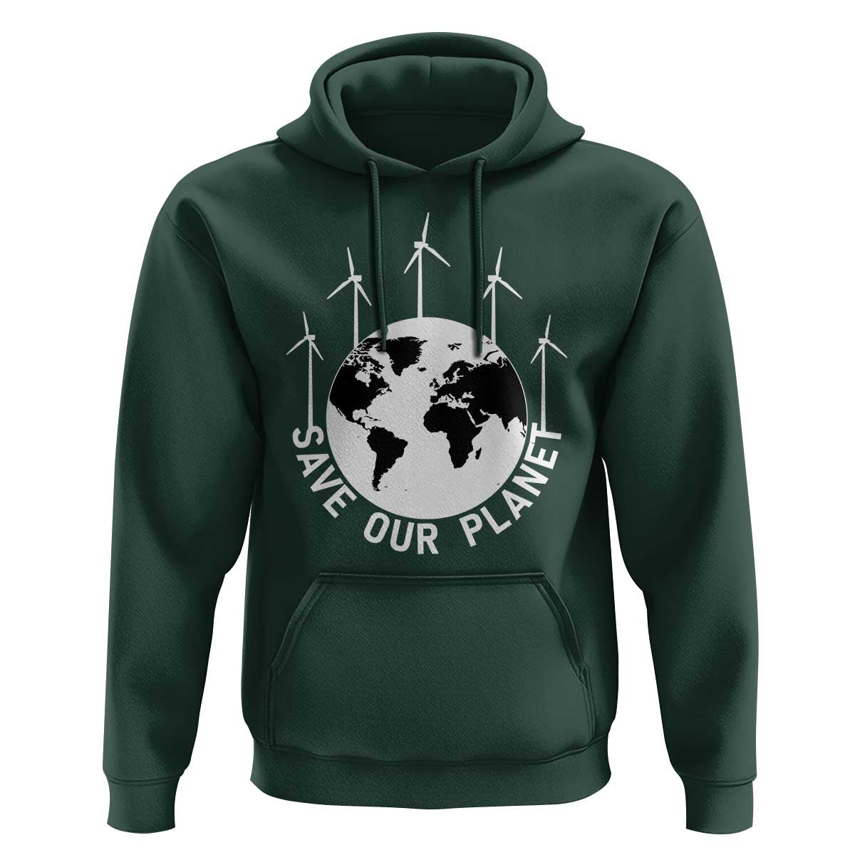 Save Our Planet Hoodie Wind Power Electricity Earth Day 2025