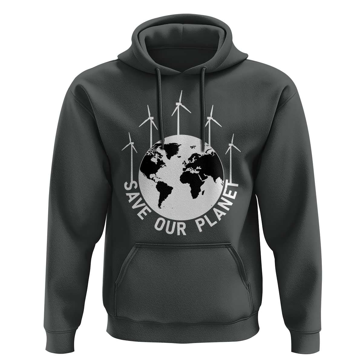 Save Our Planet Hoodie Wind Power Electricity Earth Day 2025