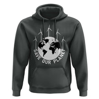 Save Our Planet Hoodie Wind Power Electricity Earth Day 2025