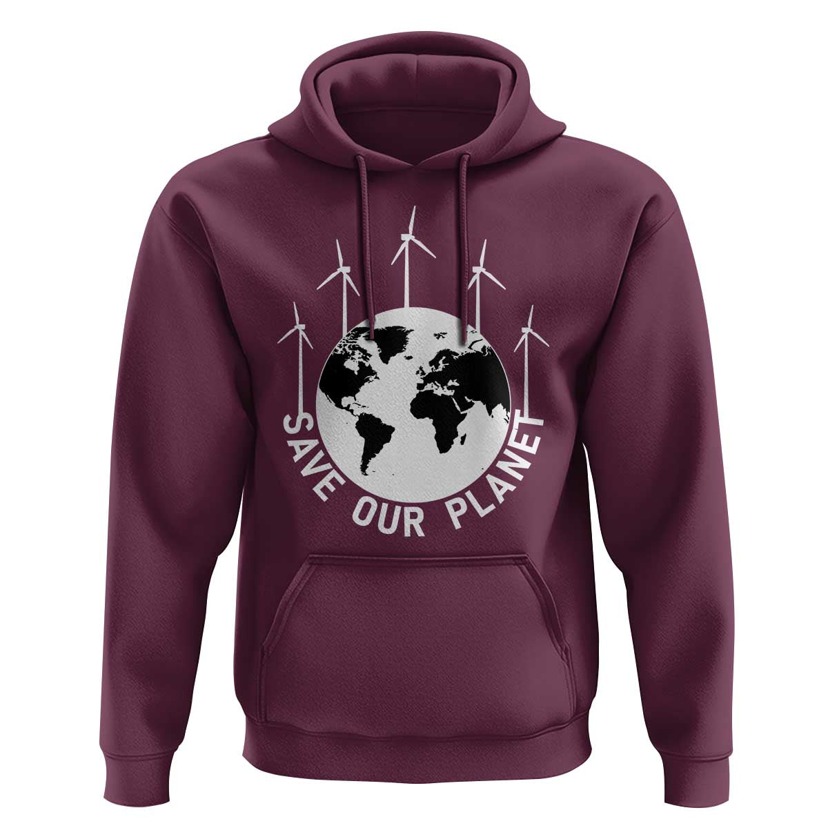 Save Our Planet Hoodie Wind Power Electricity Earth Day 2025