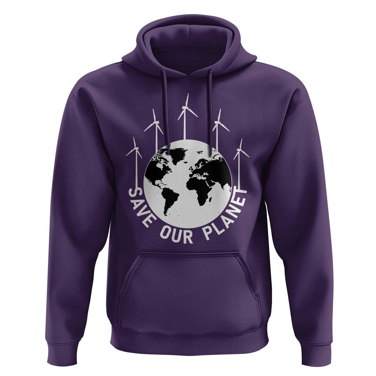 Save Our Planet Hoodie Wind Power Electricity Earth Day 2025